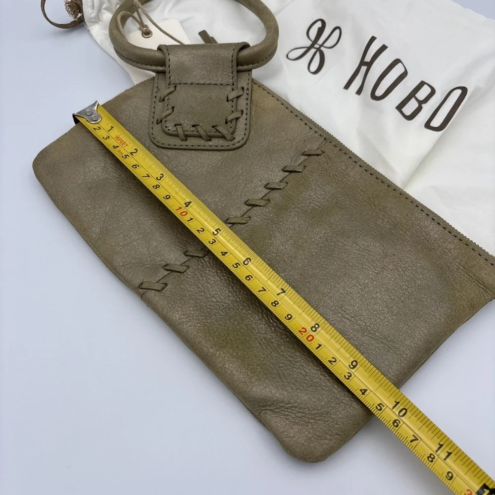 NEW HOBO International Sable Wristlet Clutch Burnished Sage 100% Leather